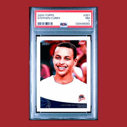 2009 Topps #321 Stephen Curry Rookie RC PSA 7 NM  - Warriors