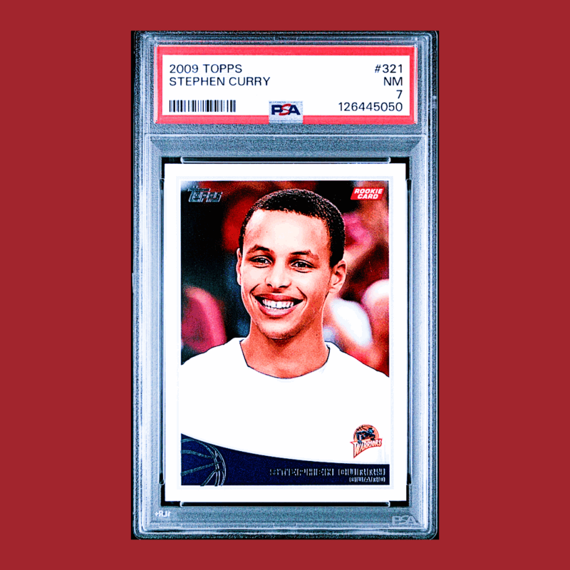 2009 Topps #321 Stephen Curry Rookie RC PSA 7 NM - Warriors
