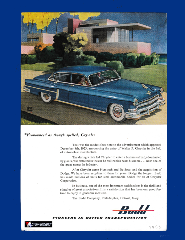 1953 Budd (by Chrysler) Sedan - Modest Origins, Monumental Impact