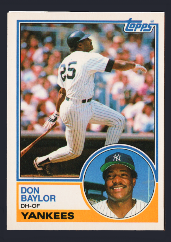 Vintage 1983 Topps Traded #8T - Don Baylor - New York Yankees, OF-DH
