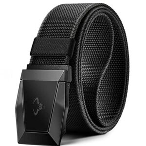 Heavy-Duty Mens Tactical Belt Adjustable Stretch Nylon with Quick-Release Buckle