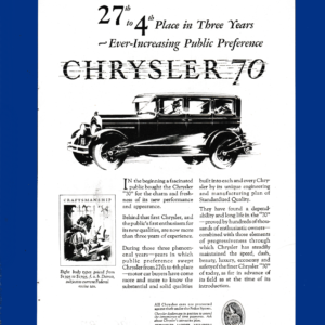 1928 Chrysler Model '70' - From 27th to 4th in Just Three Years!