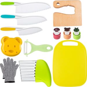 13 Pcs Wooden Kids Kitchen Knife Set – Safe, Fun, and Educational Cooking Tools