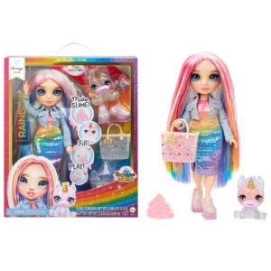 Rainbow High Amaya Rainbow with Slime Kit & Pet 11" Shimmer Posable Fashion D...