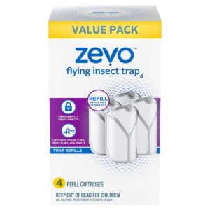 4-Pack Zevo Fly Trap Refills – Odorless & Mess-Free Cartridges