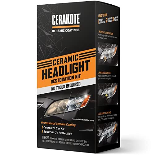 Cerakote Long-Lasting Headlight Restoration Kit- Easy 3-Step, Tool-Free Solution
