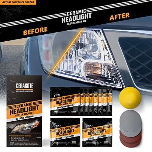 Cerakote Long-Lasting Headlight Restoration Kit- Easy 3-Step, Tool-Free Solution - Image 4