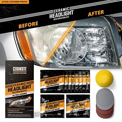 Cerakote Long-Lasting Headlight Restoration Kit- Easy 3-Step, Tool-Free Solution - Image 5