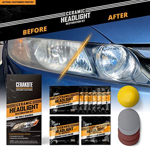 Cerakote Long-Lasting Headlight Restoration Kit- Easy 3-Step, Tool-Free Solution - Image 6
