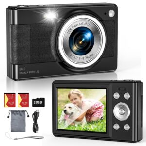 Upgrade Digital Camera 56MP FHD 1080P Camera for Kids with 16x Zoom Anti Shak...