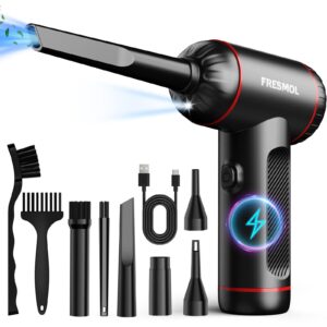 Electric Air Duster, 100000RPM, 3 Speeds, Rechargeable, LED Light, Cordless