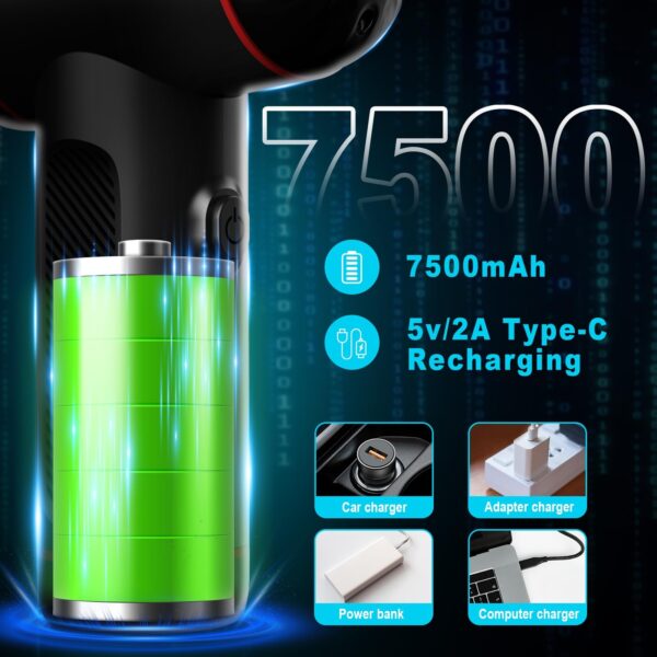 Electric Air Duster, 100000RPM, 3 Speeds, Rechargeable, LED Light, Cordless - Image 3