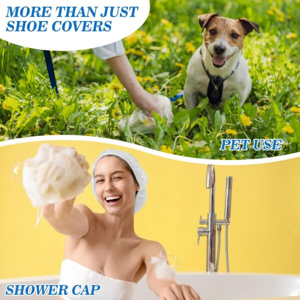 50 Pair Durable Waterproof Shoe Covers for Indoors & Outdoors One Size Fits Most - Image 2