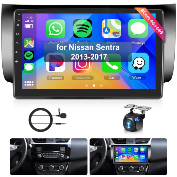 Nissan Sentra 2013–2017 Android Auto Stereo with Wireless CarPlay & Camera