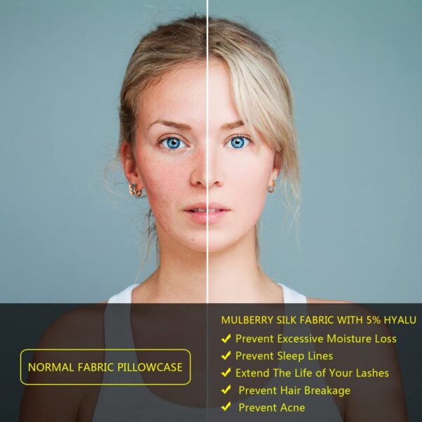 Mulberry Silk Pillowcase for Hair, Skin, Health - Soft, Anti-Acne, Cooling Satin - Image 6