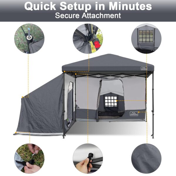KAMPKEEPER 2 Person Side Privacy Tent for 10x10 Canopy, Camping Cube Tent - Image 2