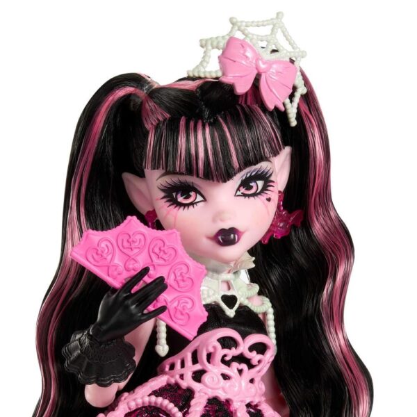Monster High Scary Sweet Birthday Doll, Draculaura in Pink Party Dress - Image 6