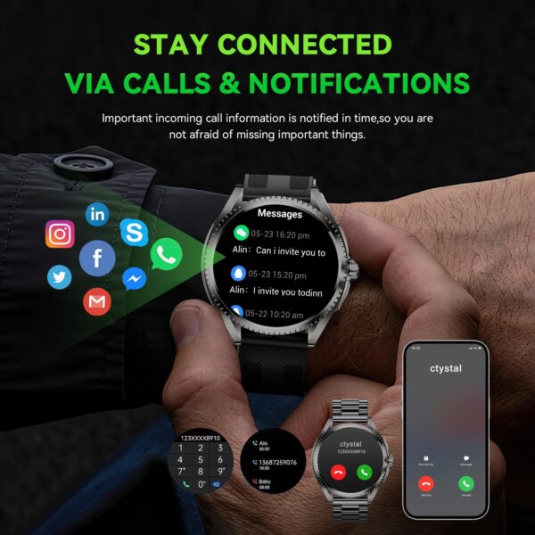 Affordable Military Smartwatch for Fitness-Focused Men (Voice Assistant 2025) - Image 3