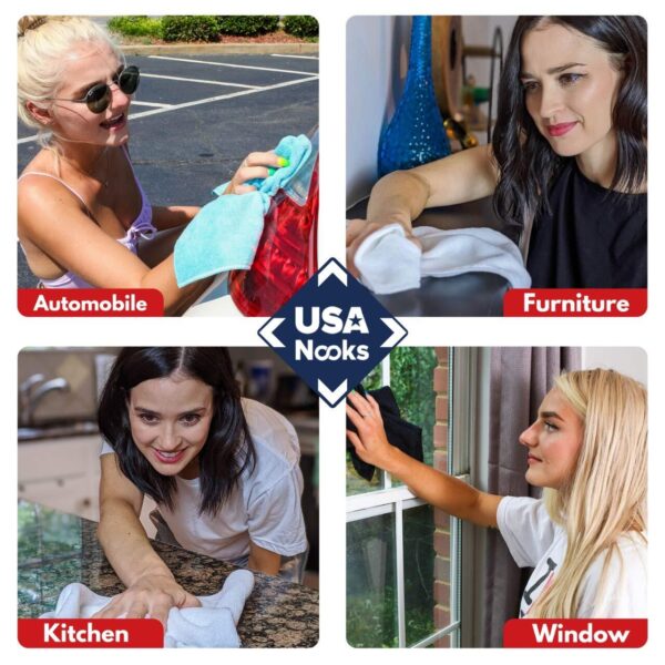 USANOOKS Microfiber Cleaning Cloth Grey - 12 Pcs 12.5"x12.5" - High Performan... - Image 4