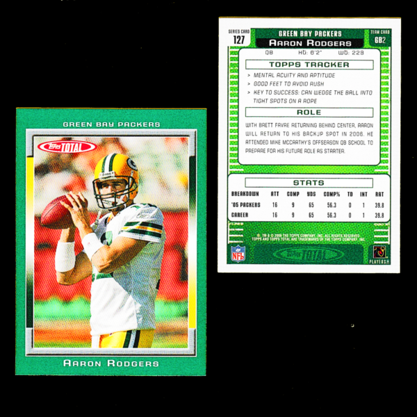 2006 Topps 127 Aaron Rogers - Green Bay Packers - Image 3