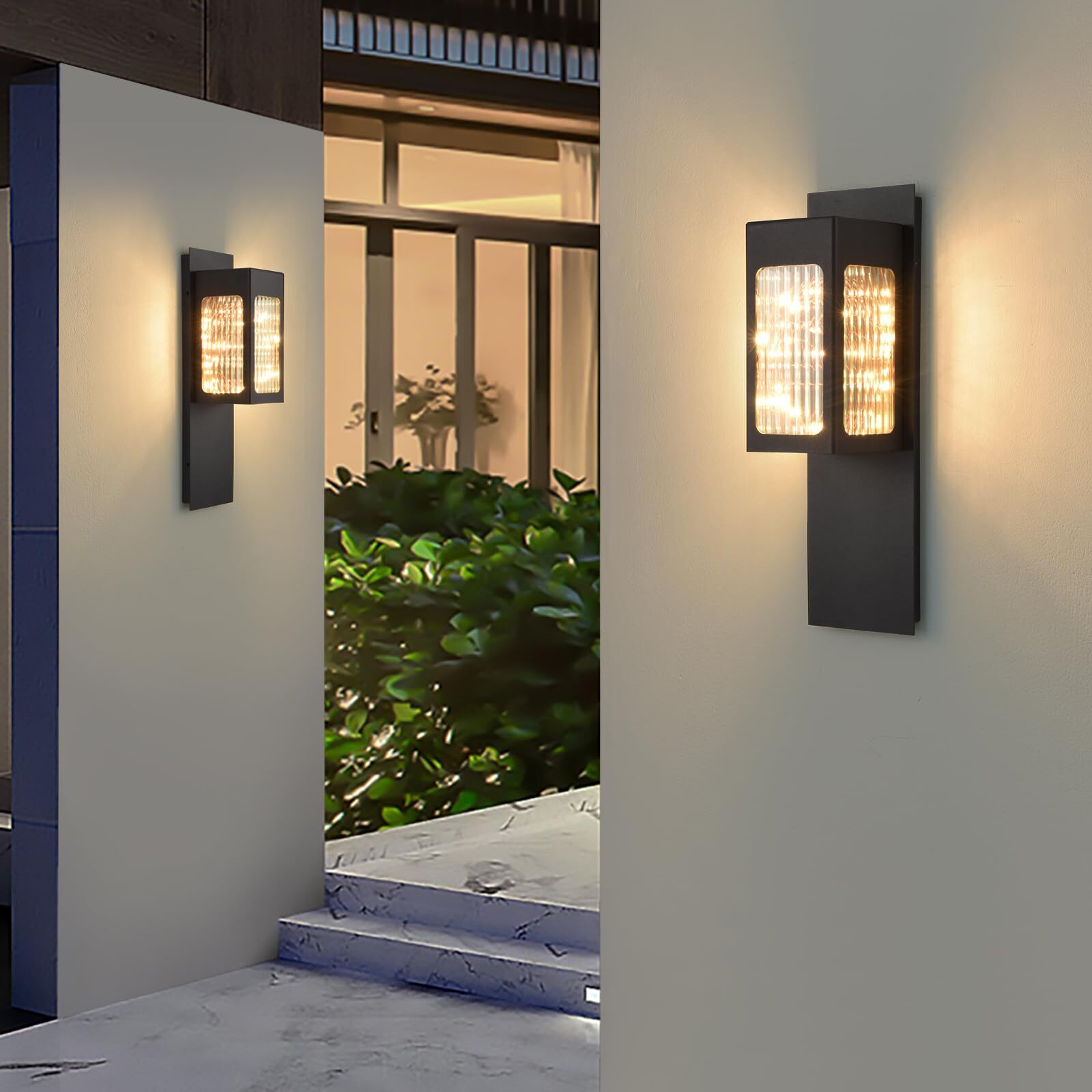 YAOWSZM 6W Modern LED Outdoor Wall Light – 15.8in Black Exterior Light Fixture - Image 3