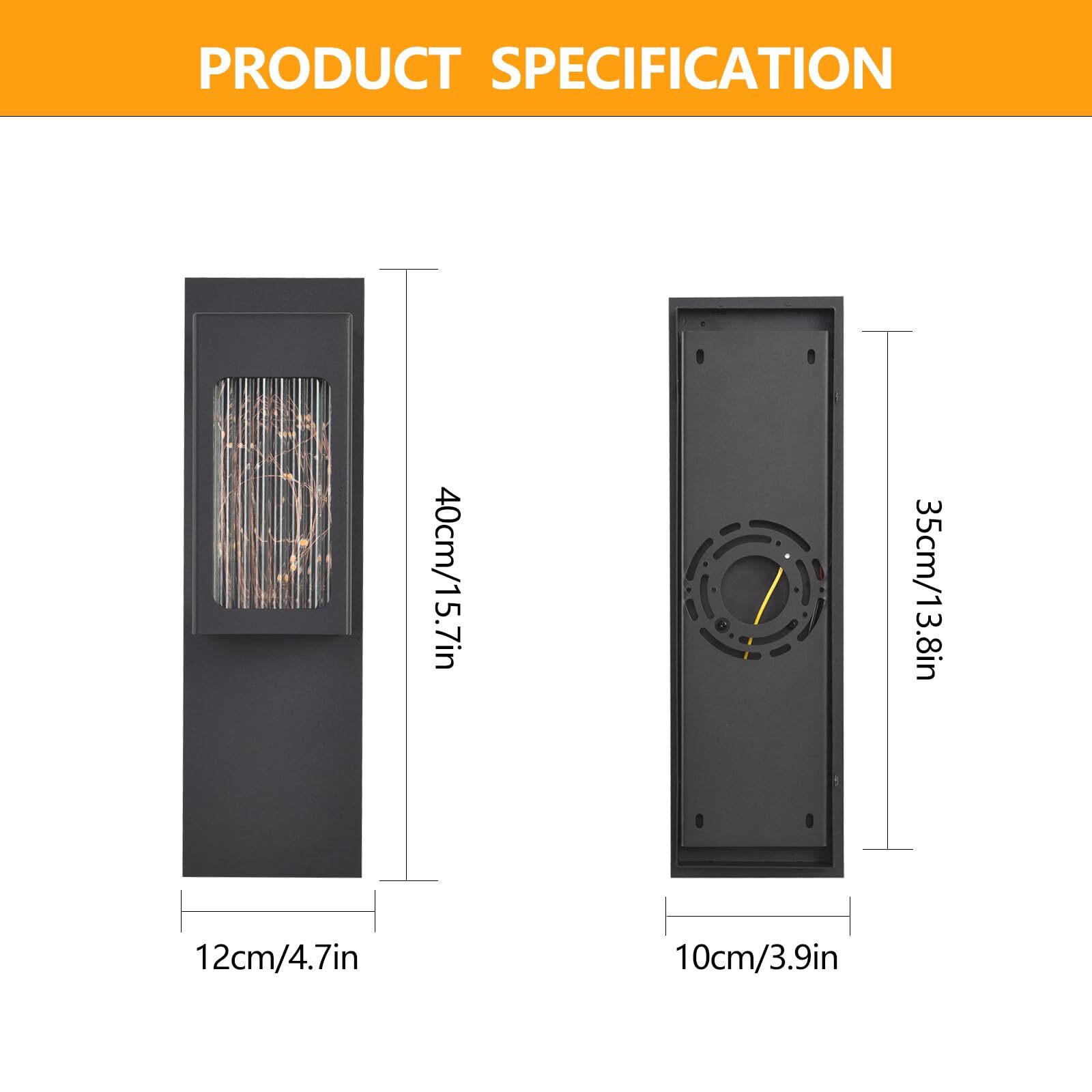 YAOWSZM 6W Modern LED Outdoor Wall Light – 15.8in Black Exterior Light Fixture - Image 4