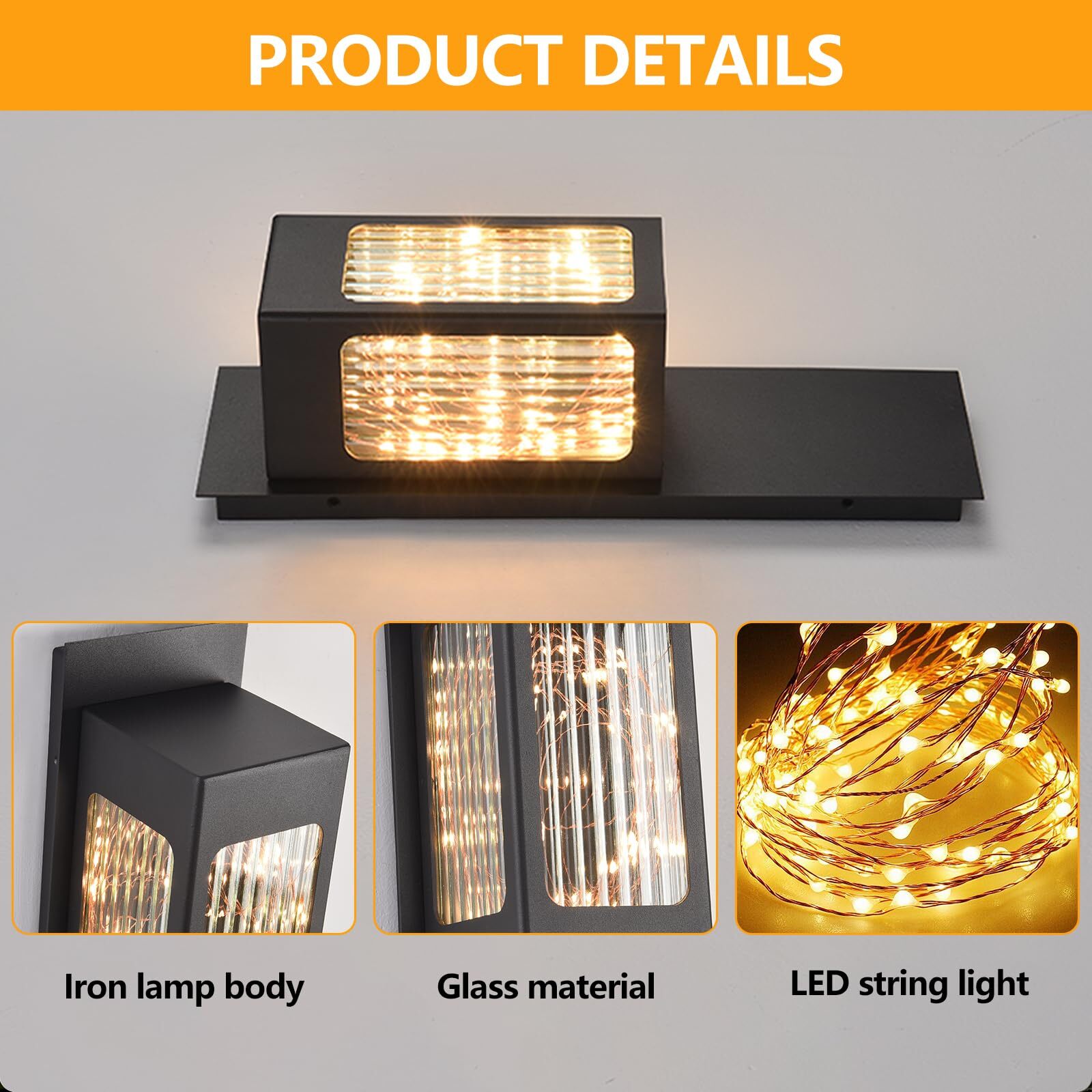 YAOWSZM 6W Modern LED Outdoor Wall Light – 15.8in Black Exterior Light Fixture - Image 5