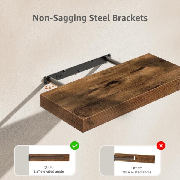 Floating Shelves for Wall - 15.7" Wall Mounted Shelf For Bathrooms & Kitchens - Image 6