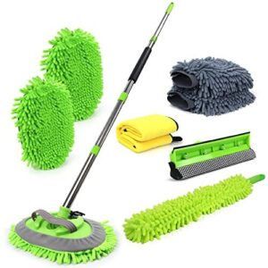 🚗 62'' Car Wash Brush with Long Handle Car Wash Mop Mitt Chenille Car Cleaning