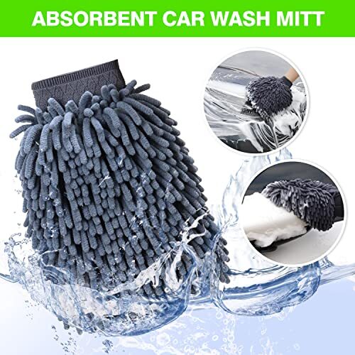 🚗 62'' Car Wash Brush with Long Handle Car Wash Mop Mitt Chenille Car Cleaning - Image 6