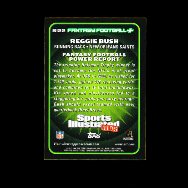 2006 Topps SI22 Reggie Bush Rookie- Sports Illustrated for Kids - Saints - Image 2