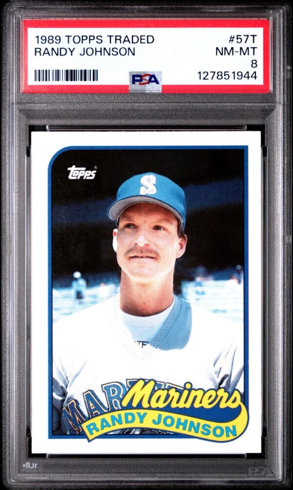 1989 Topps Traded - #57T Randy Johnson Rookie - PSA 8 NM-MT - Seattle Mariners
