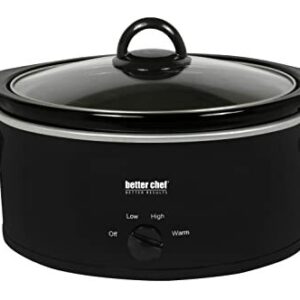 Better Chef 3-Quart Slow Cooker | 3-Temp Settings | Dishwasher Safe | Black