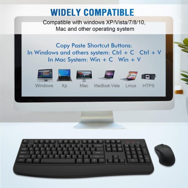 Wireless Keyboard and Mouse Combo Full-Sized 2.4GHz Wireless Keyboard with Co... - Image 7