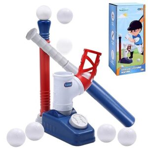 EagleStone 2 in 1 T Ball Set for Kids 3-5 Tee Ball Set for Toddlers with Step