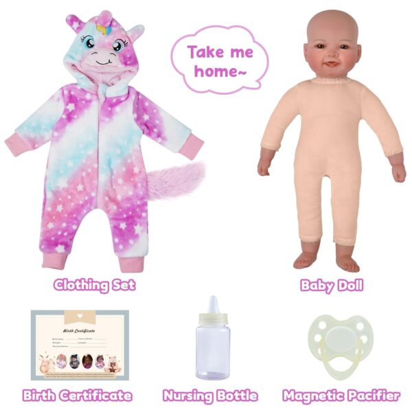 17-Inch Realistic Baby Doll with Accessories | Lifelike Soft Body Doll for Kids - Image 5