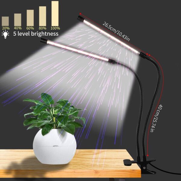 GooingTop Full Spectrum LED Grow Light with Timer, Dimmable, for Indoor Plants - Image 2