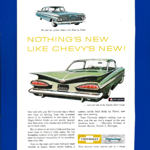 Chevy’s ’59 Impala Sport Coupe Mirror Shine and Modernism….