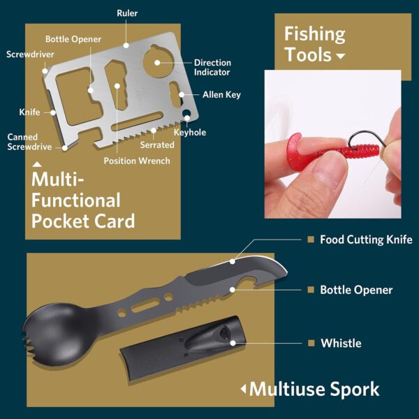 ABPIR Survival Kits Gifts for Christmas Men Dad Husband Him 13 in 1 Survival ... - Image 4