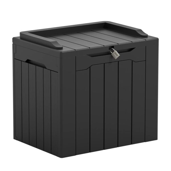31 Gallon Resin Deck Box - Large Outdoor Storage for Patio, Garden, Pool, Black