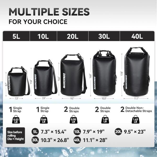 Floating Waterproof Dry Bag Backpack 5L/10L/20L/30L/40L Multiple Sizes & Colors - Image 3