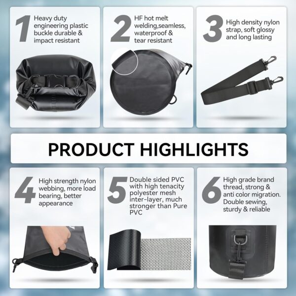 Floating Waterproof Dry Bag Backpack 5L/10L/20L/30L/40L Multiple Sizes & Colors - Image 5