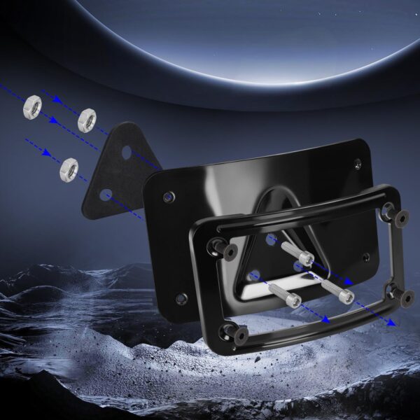 Low Profile License Plate Mount Kit，Heavy Steel License Plate Frame w/Holder - Image 3
