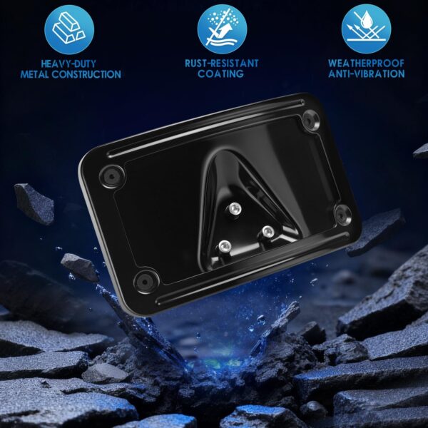 Low Profile License Plate Mount Kit，Heavy Steel License Plate Frame w/Holder - Image 4