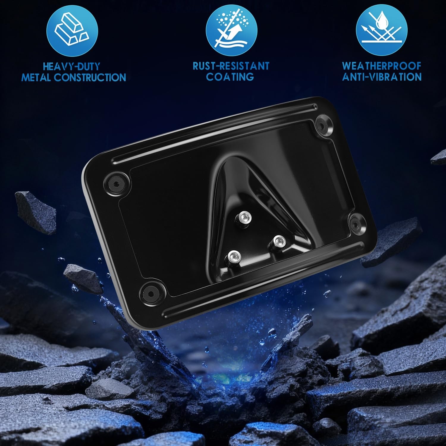 Low Profile License Plate Mount Kit,Heavy Steel License Plate Frame w/Holder - Image 4