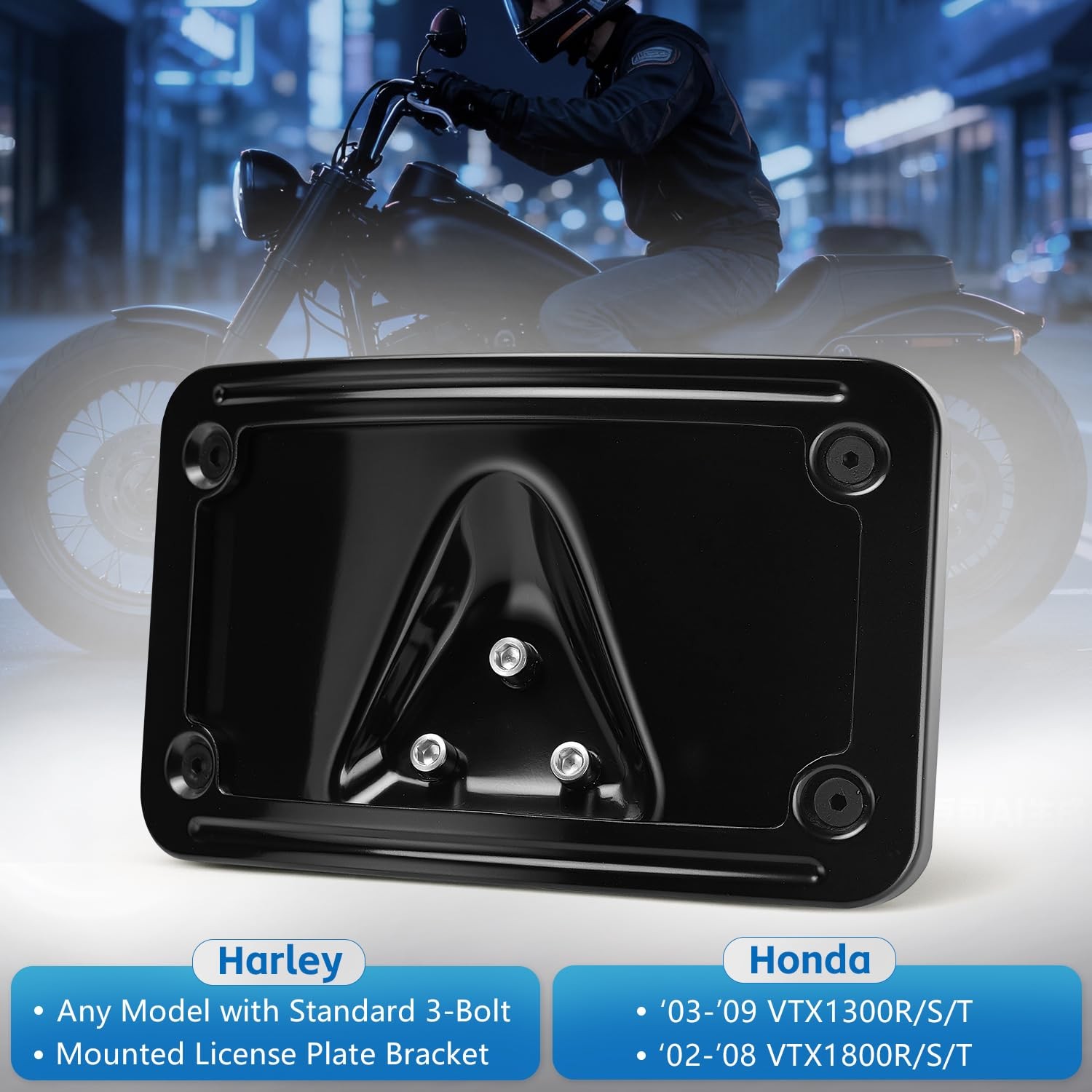 Low Profile License Plate Mount Kit,Heavy Steel License Plate Frame w/Holder - Image 5