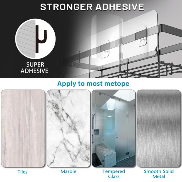 Moforoco Adhesive Shower Caddy Organizer Shelves Rack - 5 Pack Corner Bathroo... - Image 2