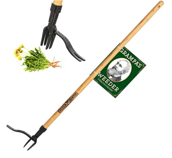 🇱🇷 Grampa's Weeder- The Original Stand Up Long Handle 4-Claw Steel Weed Puller - Image 2