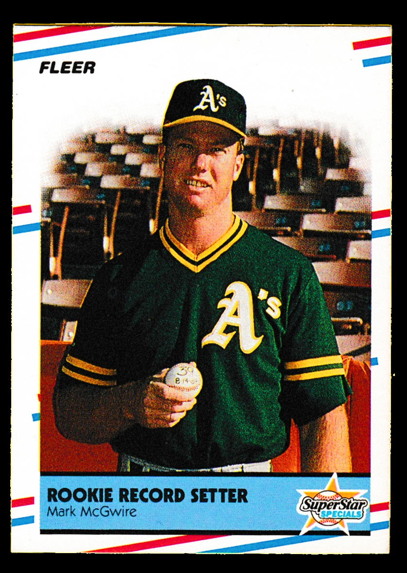 1988 Fleer #629 Mark McGwire - Rookie Home Run Record Setter - Oakland A's