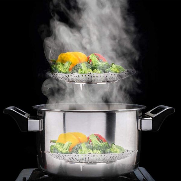 Vegetable Steamer Basket Premium Stainless Steel Veggie Steamer Basket - Fold... - Image 2